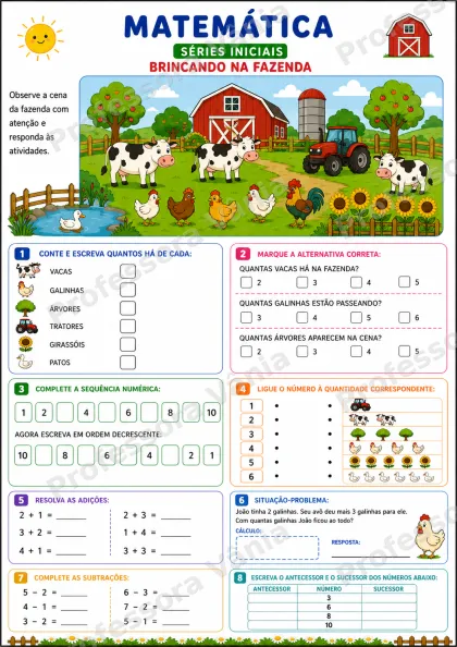 Prévia de 📚 KIT MATEMÁTICA – CHICO BENTO NA ROÇA