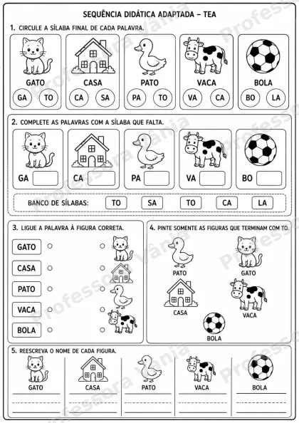 Prévia de Sequência Didática Adaptada – TEA | 1º e 2º Ano