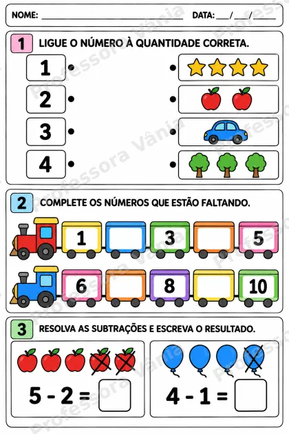 Prévia de KIT TDAH 1º ANO: Português e Matemática (PDF com 20 atividades)