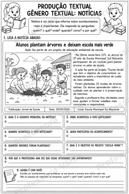 Prévia de 📚 GÊNEROS TEXTUAIS – 3º ANO ✏️💗