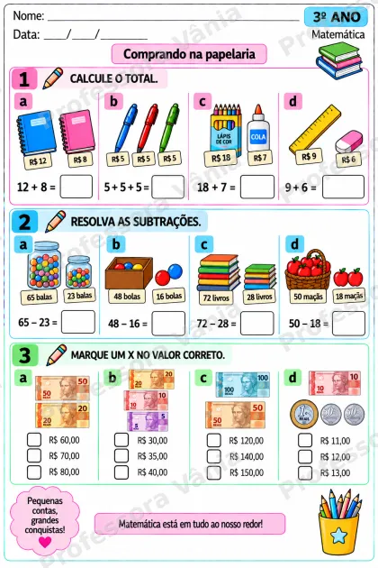 Prévia de 💗 ATIVIDADES ADAPTADAS PARA TDAH – 3º ANO 💗