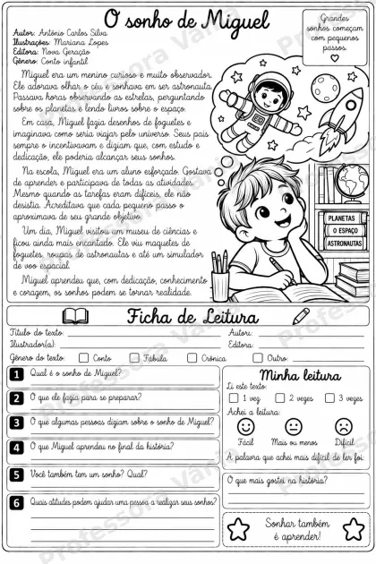 Prévia de 📚 FICHAS DE LEITURA – 3º ANO