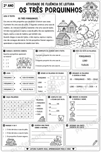 Prévia de ✨ KIT FLUÊNCIA DE LEITURA – CONTOS CLÁSSICOS