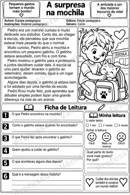 Prévia de 📚 FICHAS DE LEITURA – 3º ANO