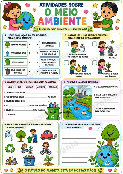 Prévia de 🌎💚 ATIVIDADES SOBRE O MEIO AMBIENTE – MATERIAL GRATUITO 💚🌱