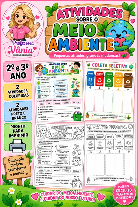 🌎💚 ATIVIDADES SOBRE O MEIO AMBIENTE – MATERIAL GRATUITO 💚🌱