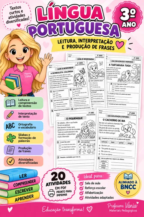 KIT DE LÍNGUA PORTUGUESA – 3º ANO 📚✏️
