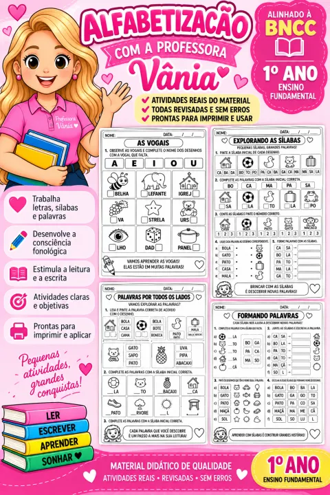 📚 ALFABETIZAÇÃO – 1º ANO ✏️💗
