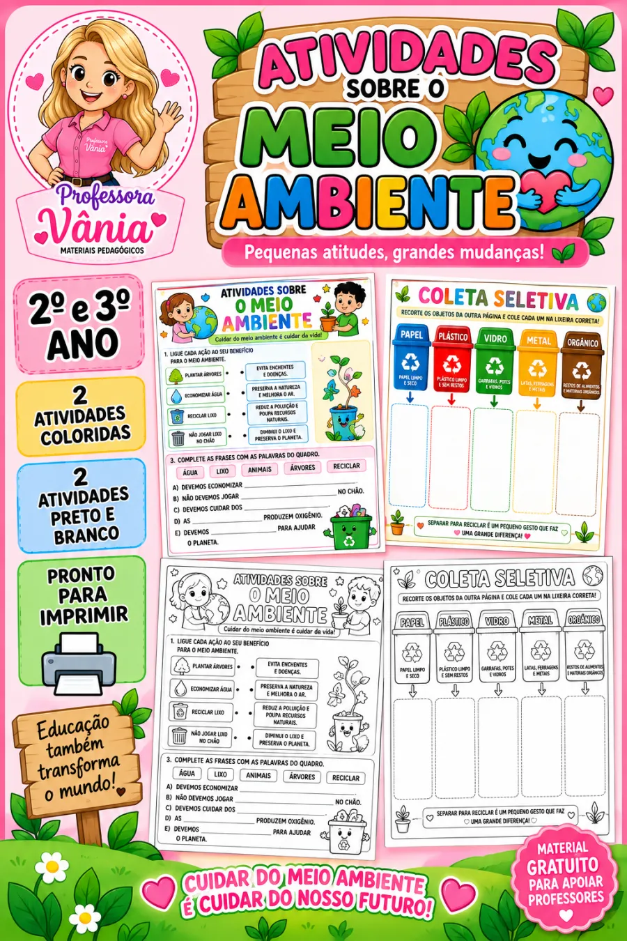 🌎💚 ATIVIDADES SOBRE O MEIO AMBIENTE – MATERIAL GRATUITO 💚🌱