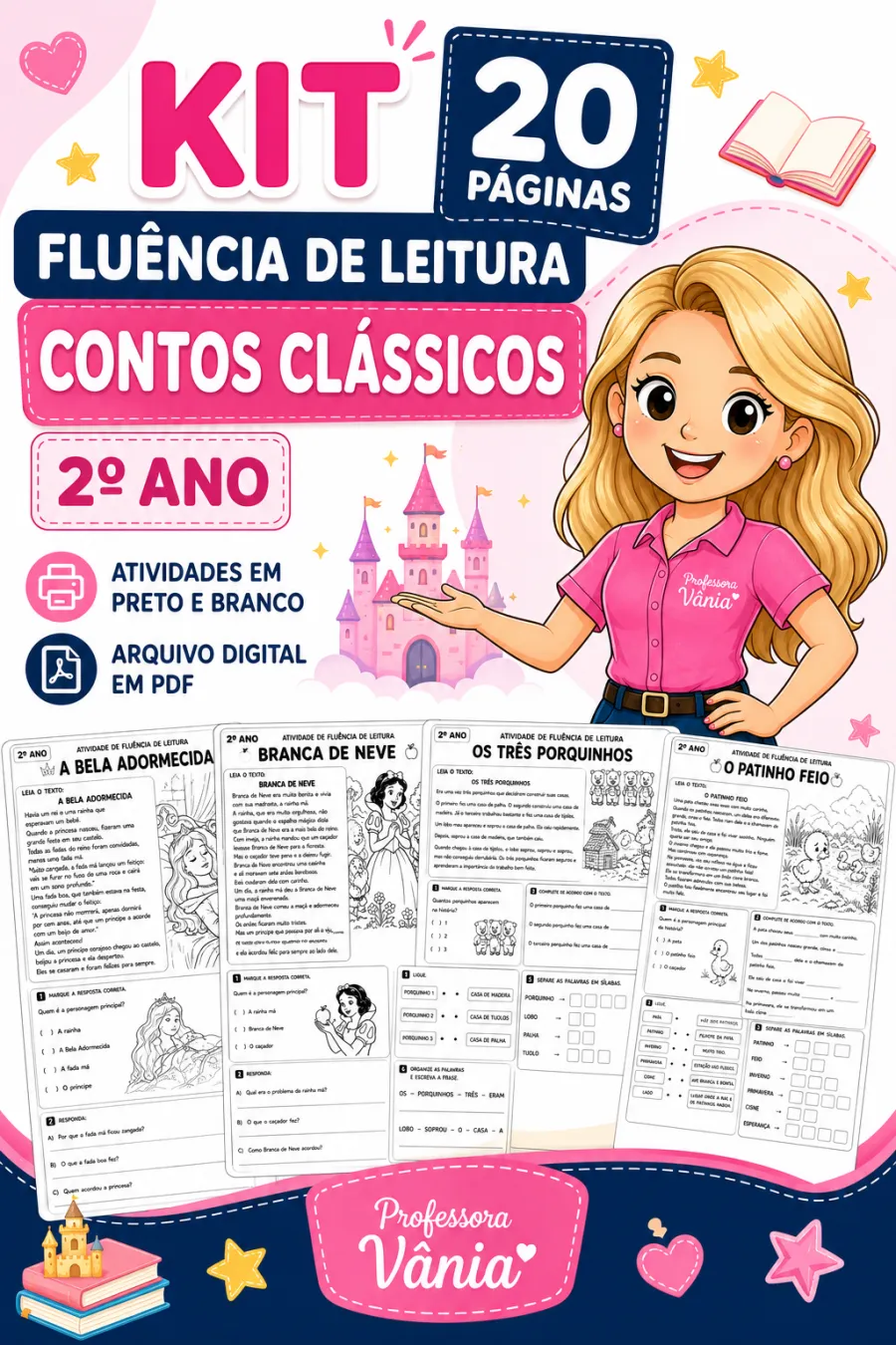 ✨ KIT FLUÊNCIA DE LEITURA – CONTOS CLÁSSICOS
