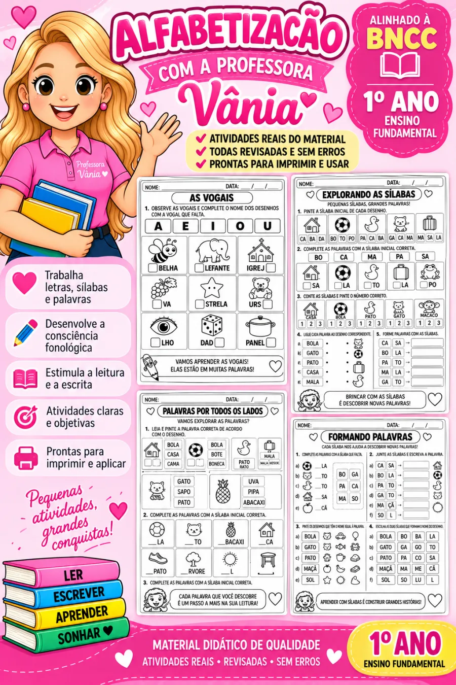 📚 ALFABETIZAÇÃO – 1º ANO ✏️💗